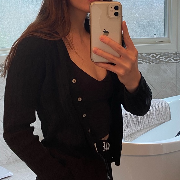 Mendocino Black Button Up Cardigan - Picture 2 of 7